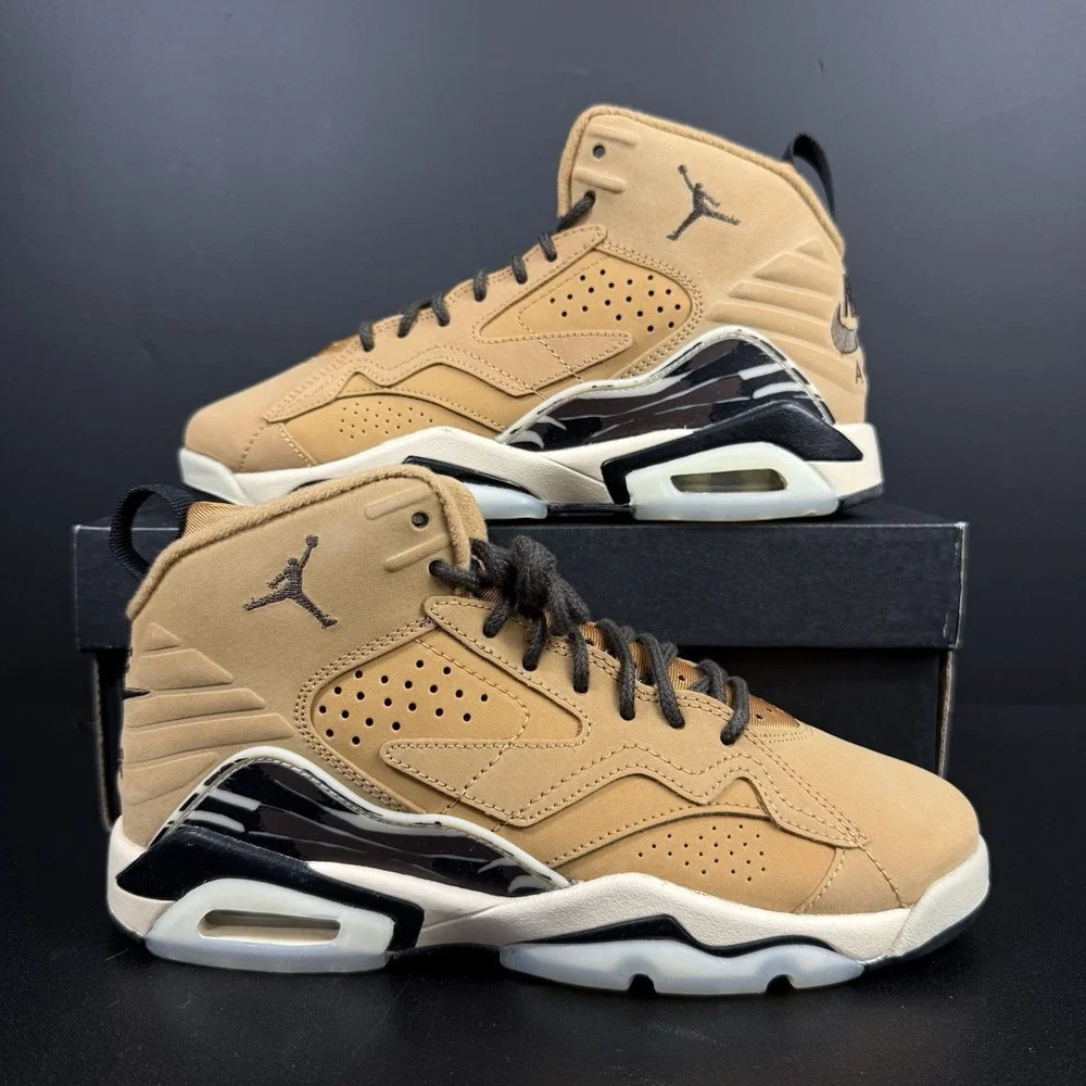 Nike Air Jordan Jumpman MVP DZ4475 200 Flax/Baroque Brown Black 5Y Women 6.5